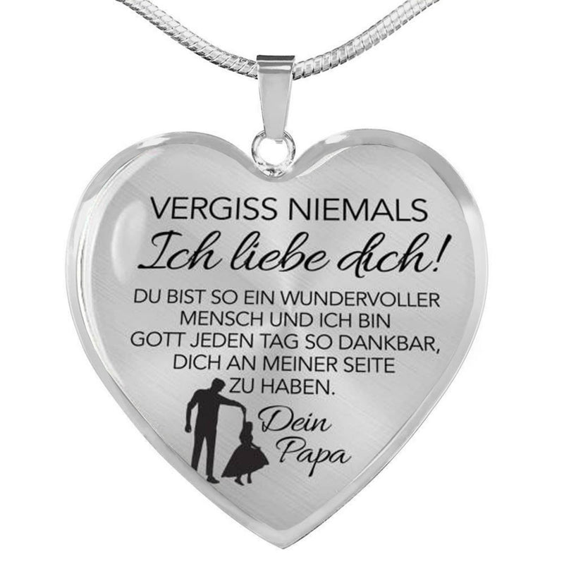 Herz-Halskette an die Tochter mit Karte Vergiss nie