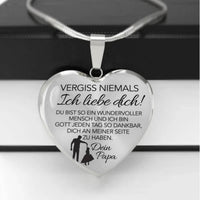 Herz-Halskette an die Tochter mit Karte Vergiss nie