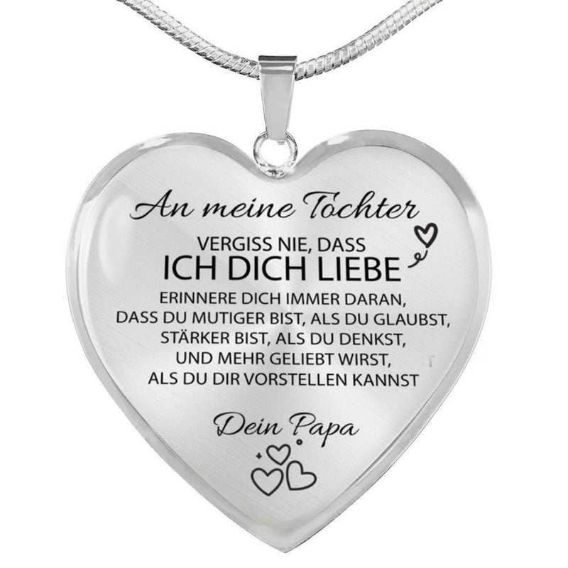 Herz-Halskette an die Tochter von Papa mit Herzen