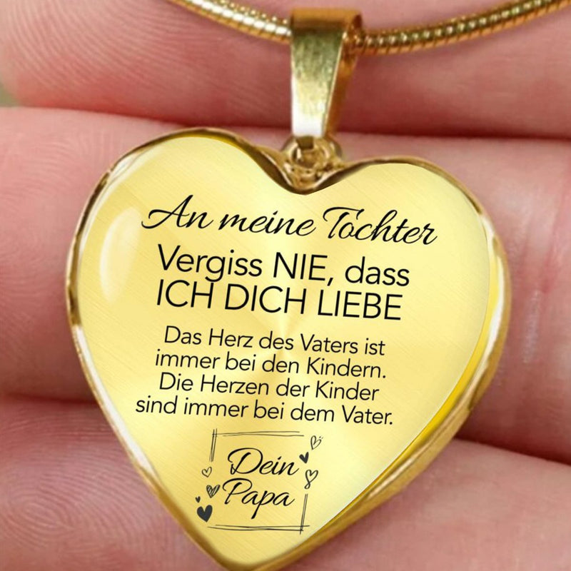 Herz-Halskette an die Tochter von Papa mit Herzen