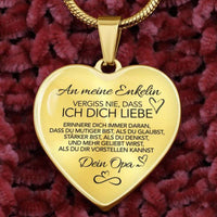 Herz-Halskette mit Karte an die Enkelin von Opa