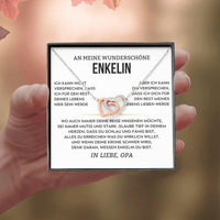 Herz-Halskette mit Karte an die schöne Enkelin