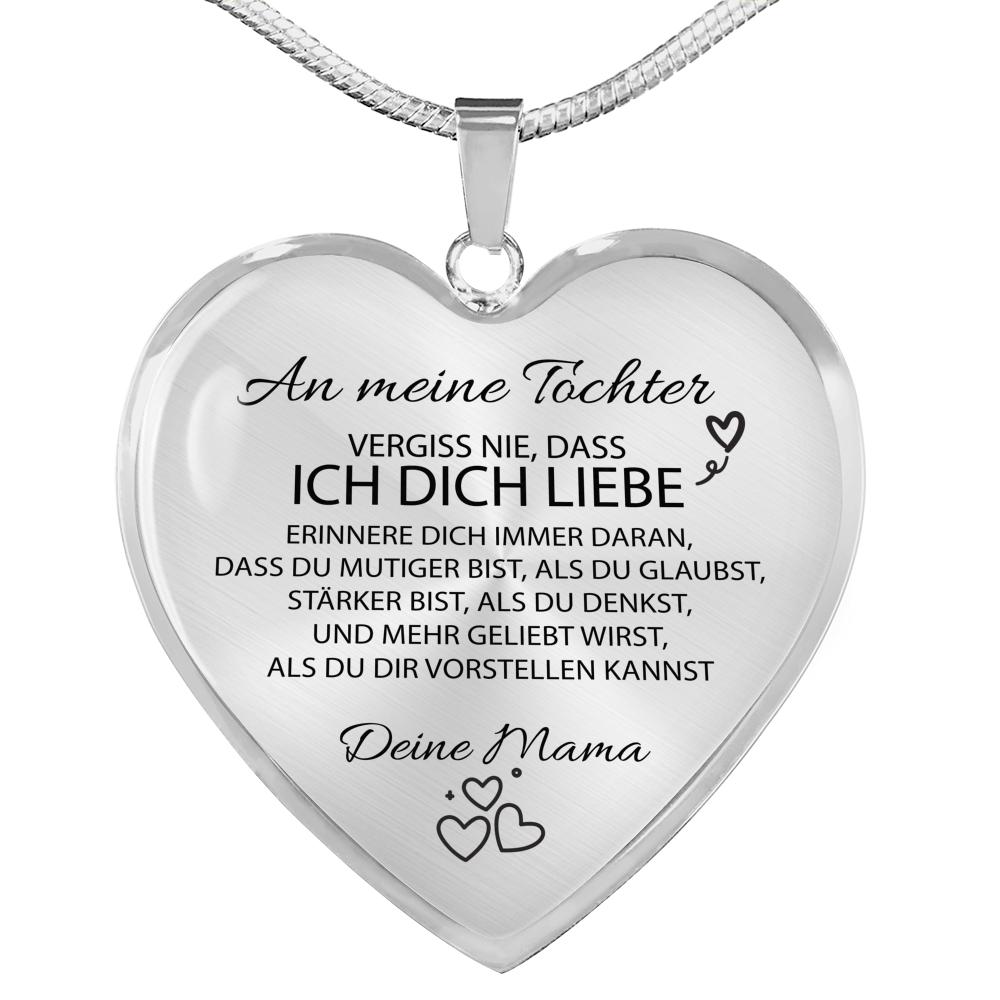 Herz-Halskette mit Karte an die Tochter von Mama - Liebesketten