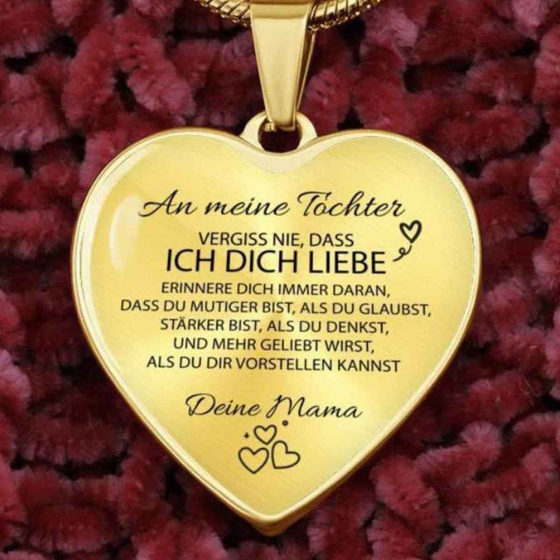 Herz-Halskette mit Karte an die Tochter von Mama
