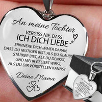 Herz-Halskette mit Karte an die Tochter von Mama