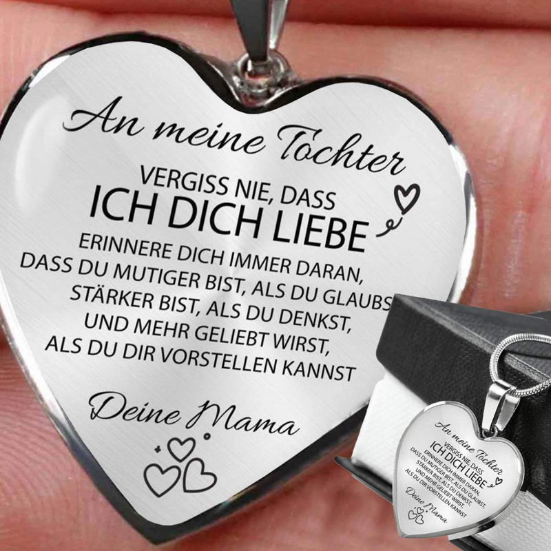 Herz-Halskette mit Karte an die Tochter von Mama