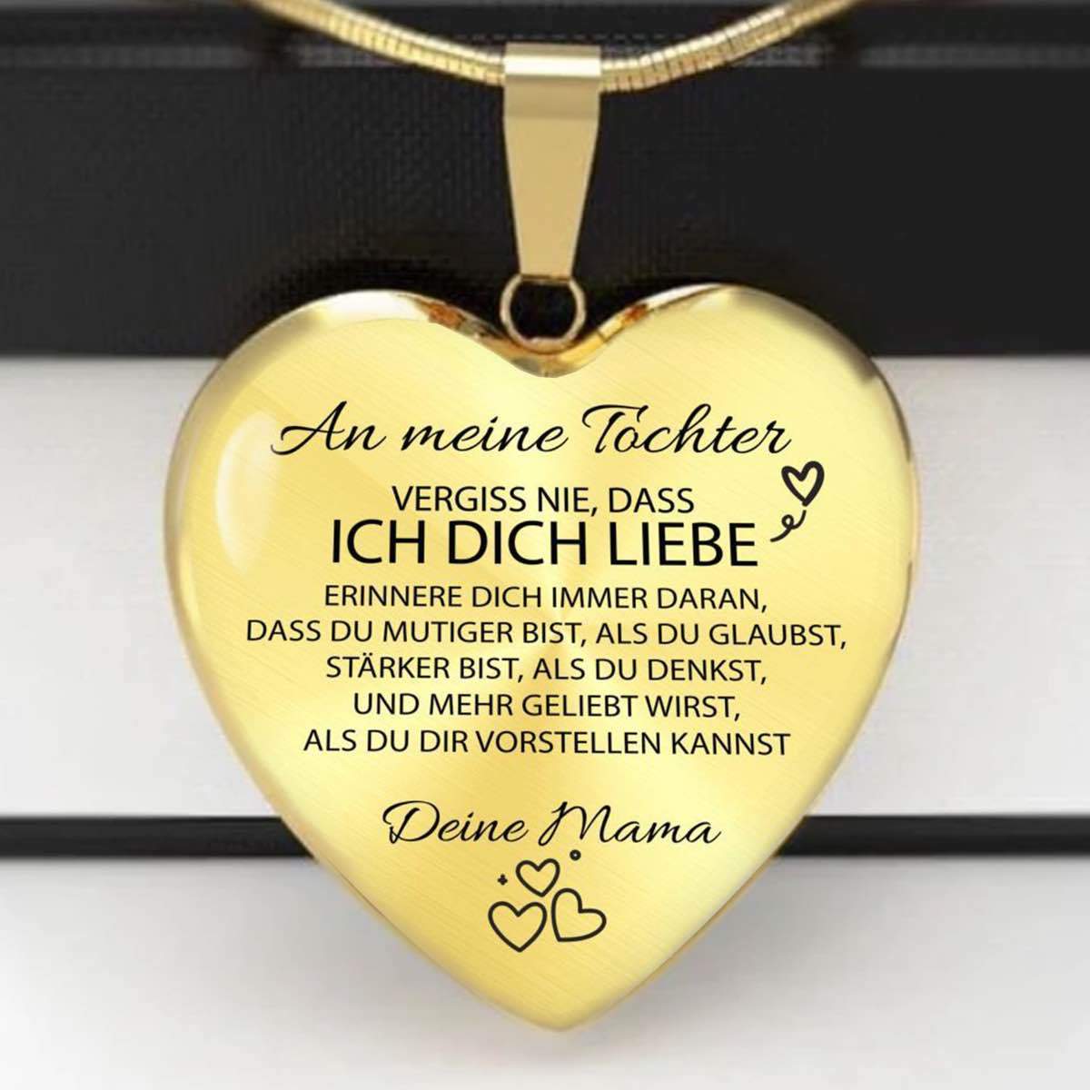 Herz-Halskette mit Karte an die Tochter von Mama - Liebesketten
