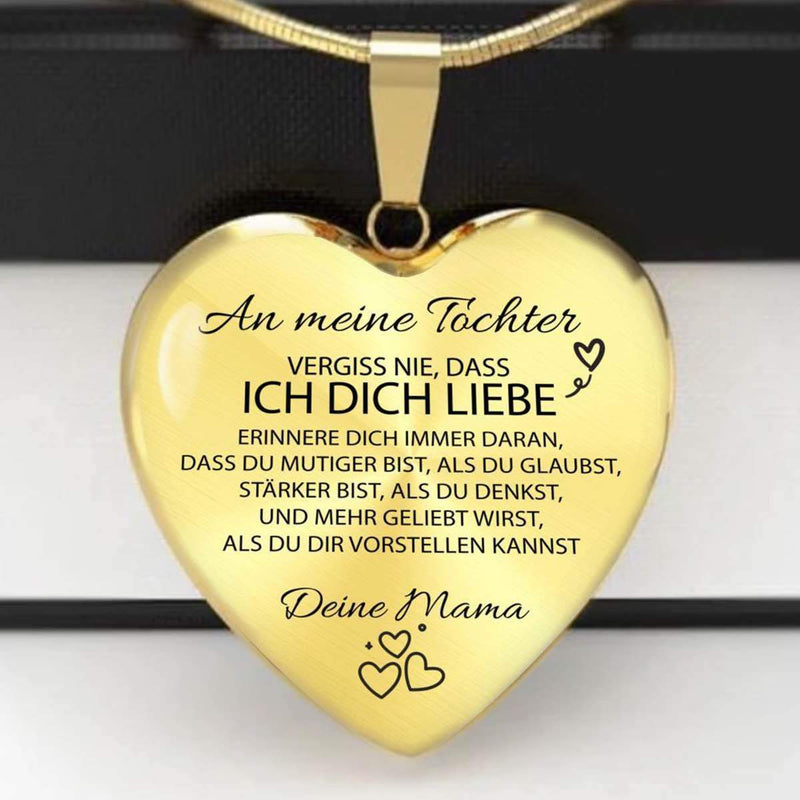 Herz-Halskette mit Karte an die Tochter von Mama