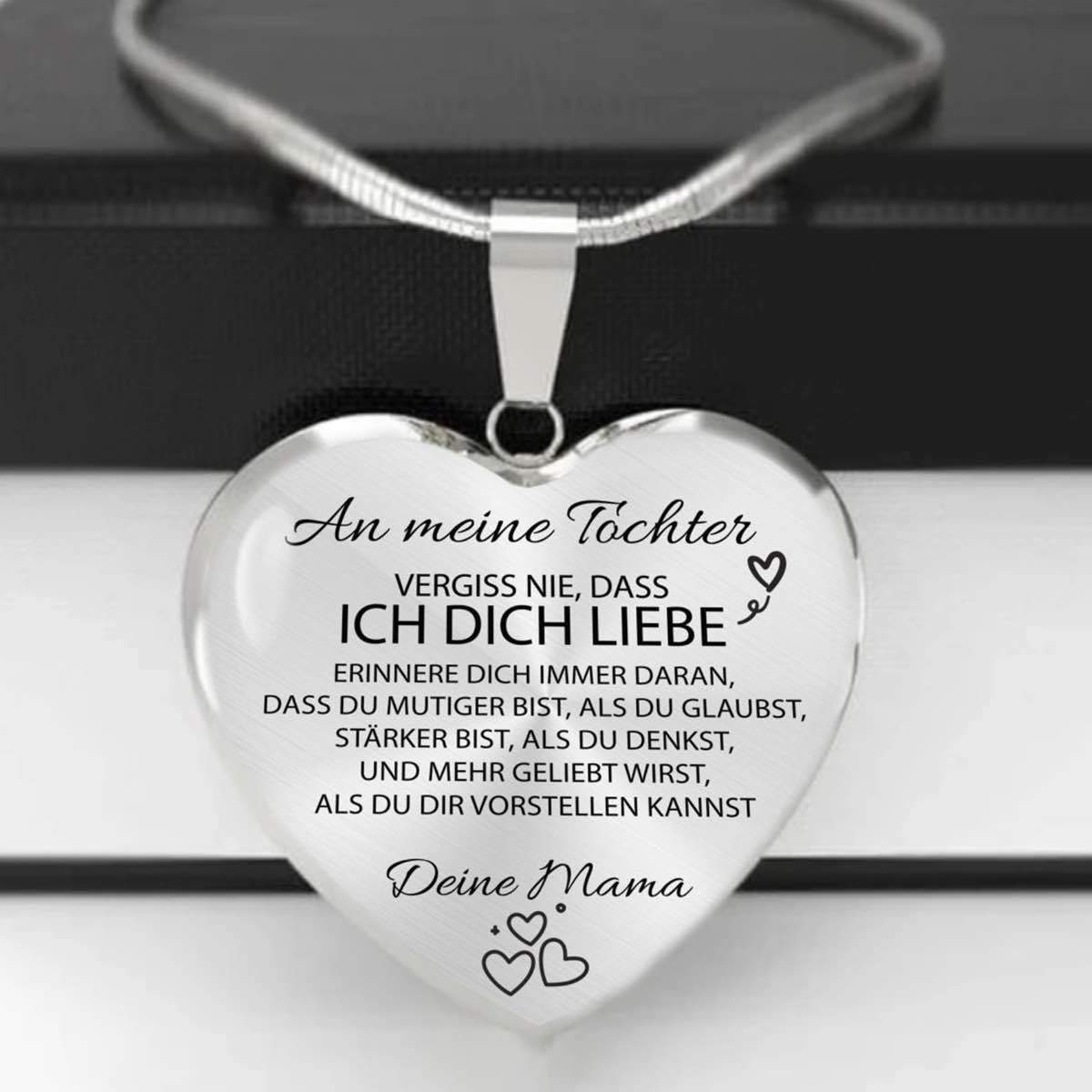 Herz-Halskette mit Karte an die Tochter von Mama - Liebesketten