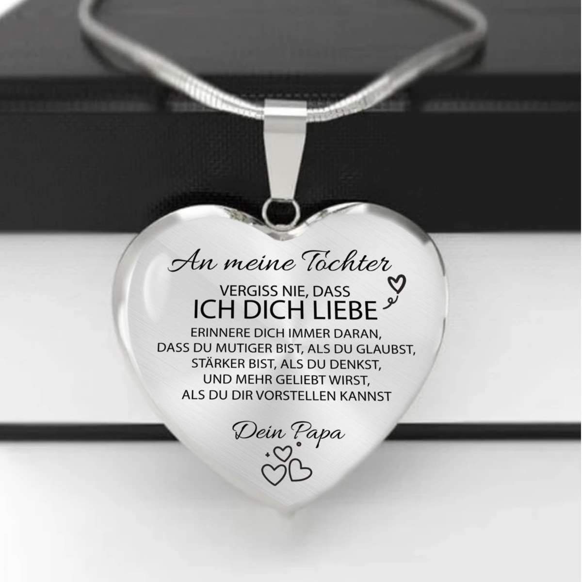 Herz-Halskette mit Karte an die Tochter von Papa - Liebesketten
