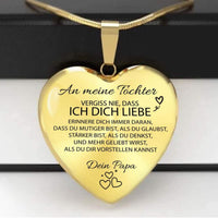 Herz-Halskette mit Karte an die Tochter von Papa
