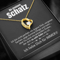 Herz-Halskette mit Karte an meinen lieben Schatz