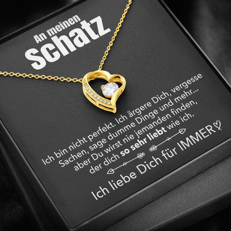 Herz-Halskette mit Karte an meinen lieben Schatz