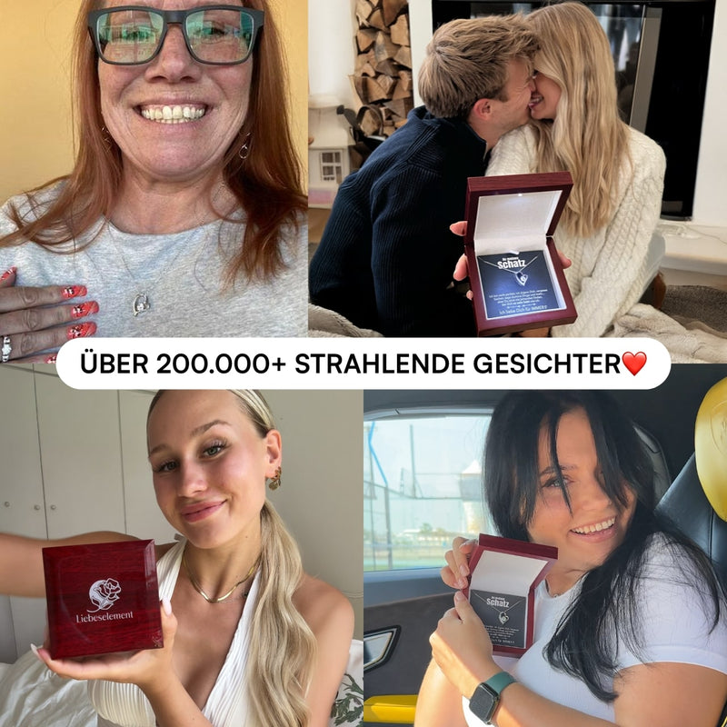 Herz-Halskette mit Karte an meinen lieben Schatz