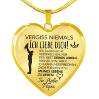 Herz-Halskette mit Versprechen-Karte von Papa