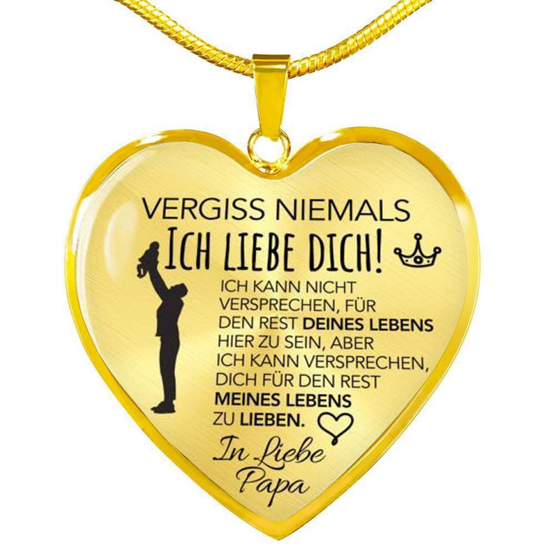 Herz-Halskette mit Versprechen-Karte von Papa