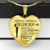 Herz-Halskette mit Versprechen-Karte von Papa