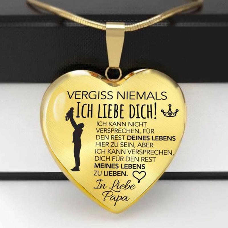 Herz-Halskette mit Versprechen-Karte von Papa