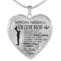 Herz-Halskette mit Versprechen-Karte von Papa