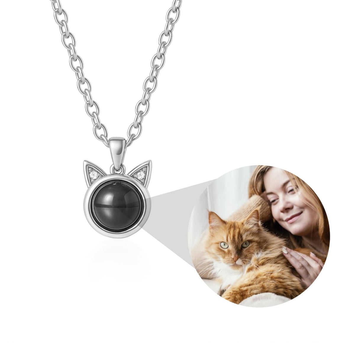 Katzen-Andenken-Halskette mit Foto im Anhänger - Liebesketten
