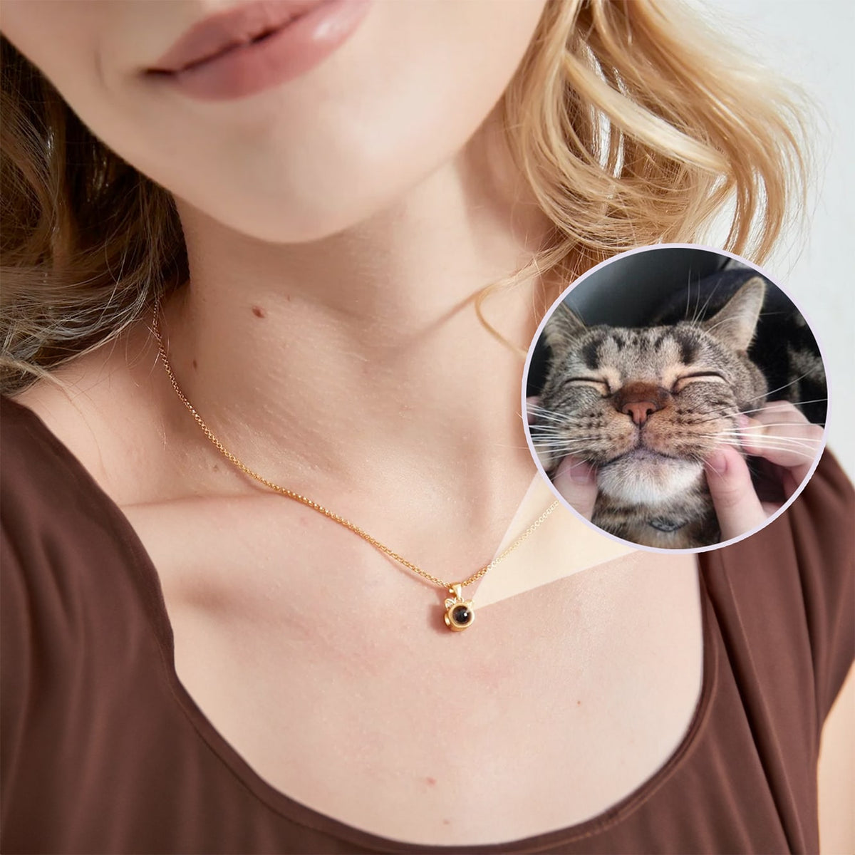 Katzen-Andenken-Halskette mit Foto im Anhänger - Liebesketten