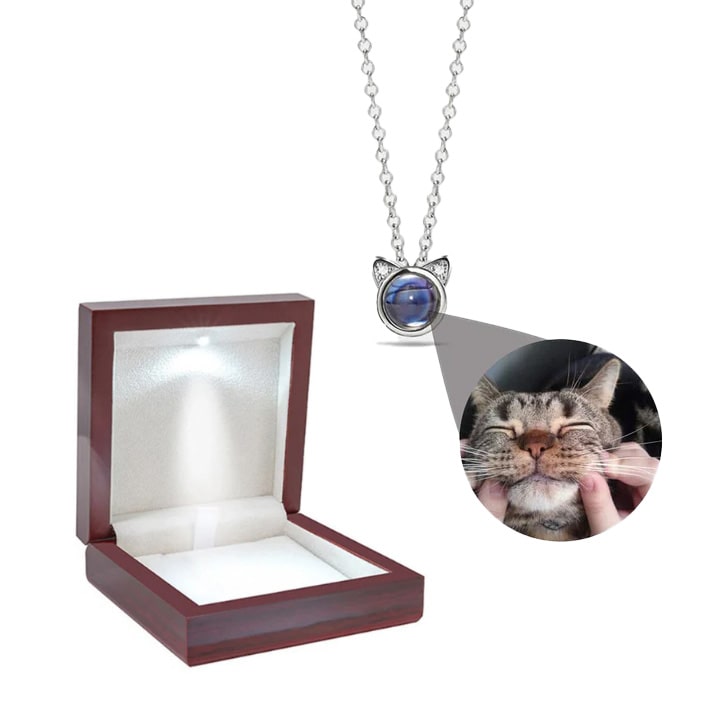 Katzen-Andenken-Halskette mit Foto im Anhänger - Liebesketten