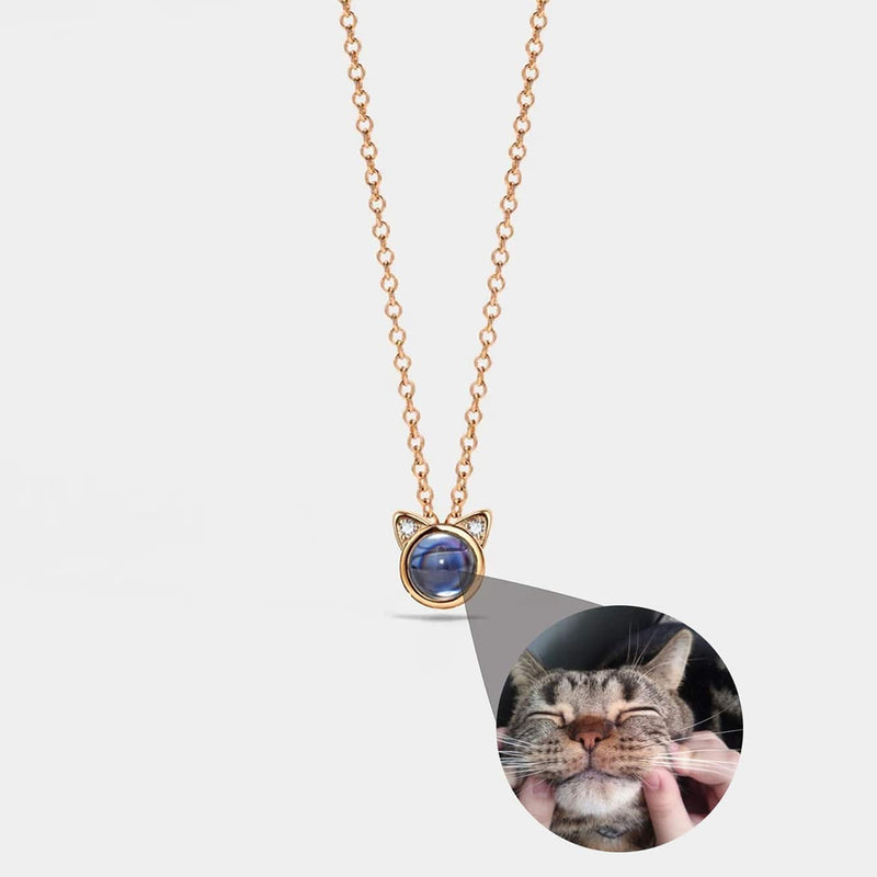 Katzen-Andenken-Halskette mit Foto im Anhänger