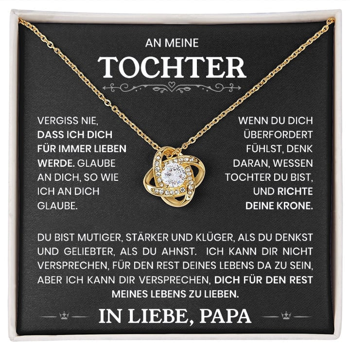 Knoten-Halskette mit Karte an die Tochter von Papa