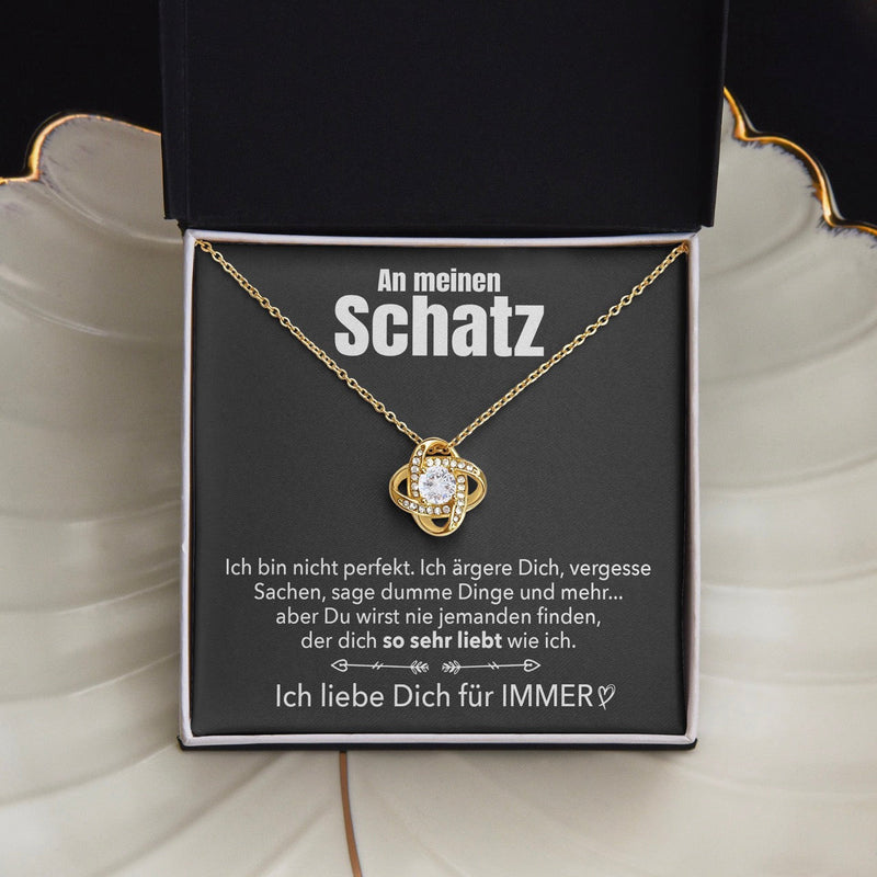 Knoten-Halskette mit Karte an meinen lieben Schatz