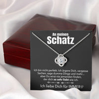 Knoten-Halskette mit Karte an meinen lieben Schatz