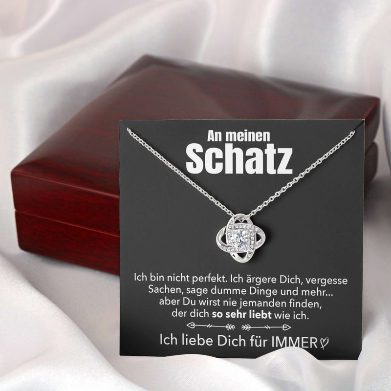Knoten-Halskette mit Karte an meinen lieben Schatz