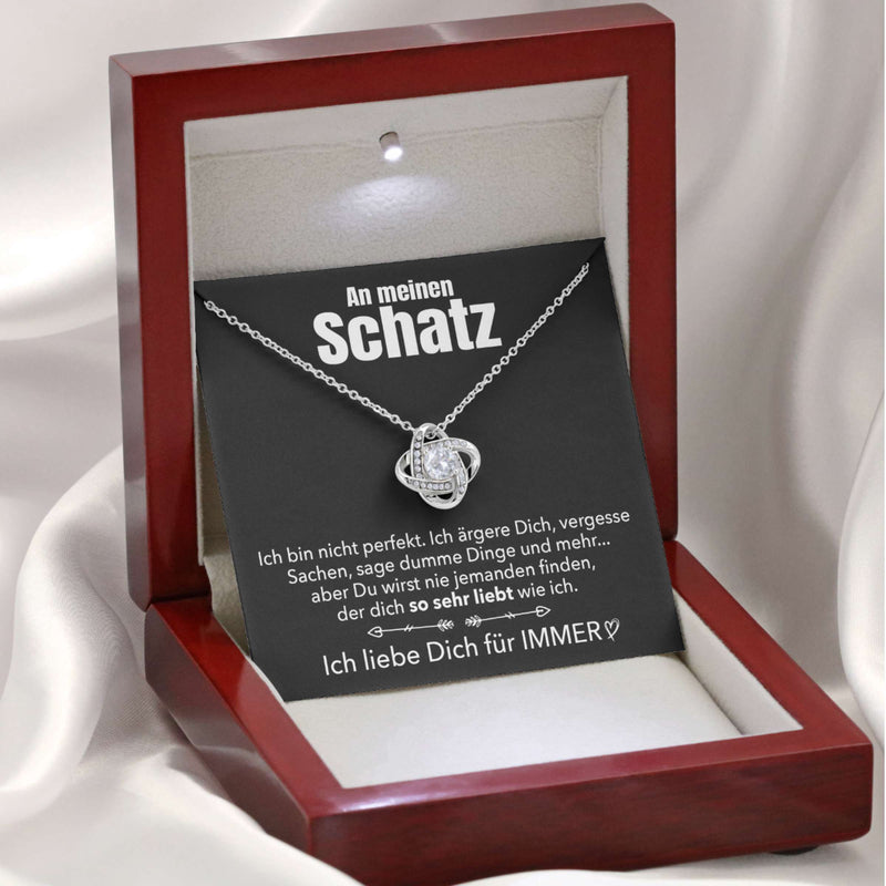 Knoten-Halskette mit Karte an meinen lieben Schatz
