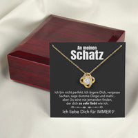 Knoten-Halskette mit Karte an meinen lieben Schatz