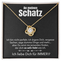 Knoten-Halskette mit Karte an meinen lieben Schatz