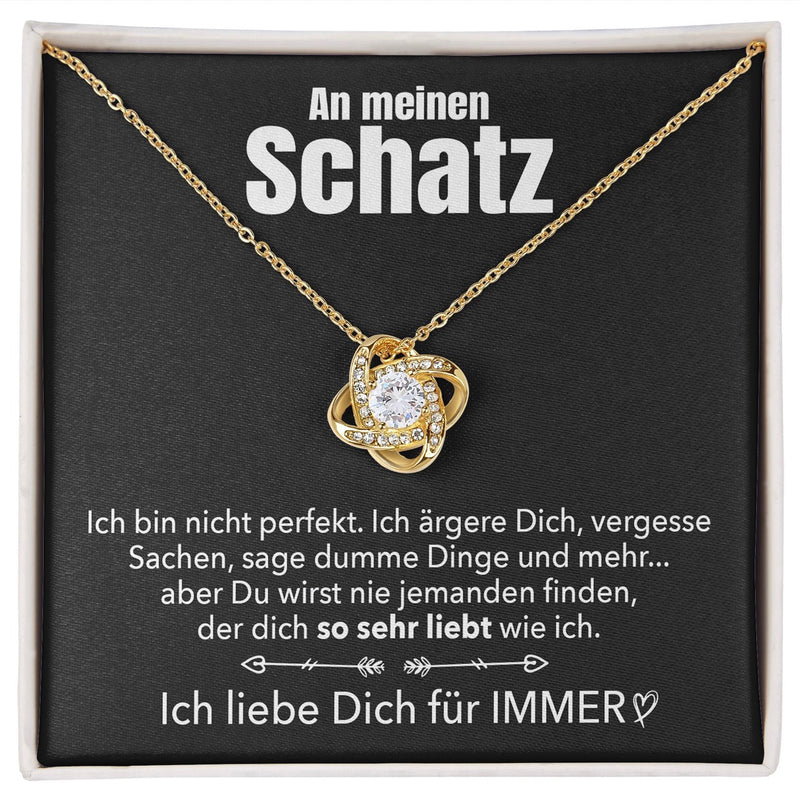 Knoten-Halskette mit Karte an meinen lieben Schatz