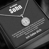 Kompass-Anhänger mit Karte an meinen lieben Sohn