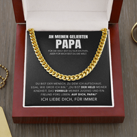 Kräftige Panzerkette mit Karte an meinen Papa