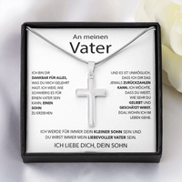 Kreuzkette mit Karte an meinen lieben Vater oder Opa