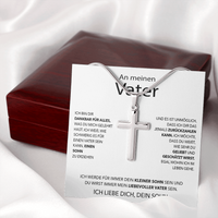 Kreuzkette mit Karte an meinen lieben Vater oder Opa