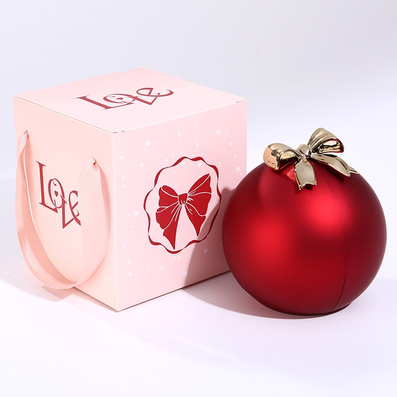 Kugel-Rosenbox mit Herz-Halskette und echter Rose - Liebesketten