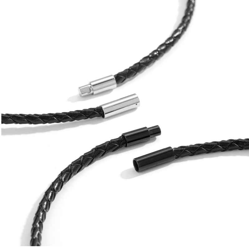 Lederarmband mit gravierten Namensringen für ihn - Liebesketten