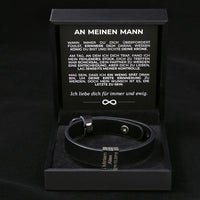 Lederarmband mit gravierten Plättchen für ihn