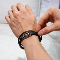 Lederarmband mit Stahlelement für deinen Enkel