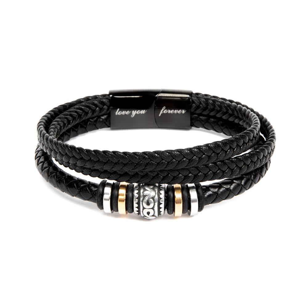 Lederarmband mit Stahlelement für deinen Enkel - Liebesketten