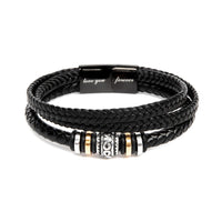 Lederarmband mit Stahlelement für deinen Enkel