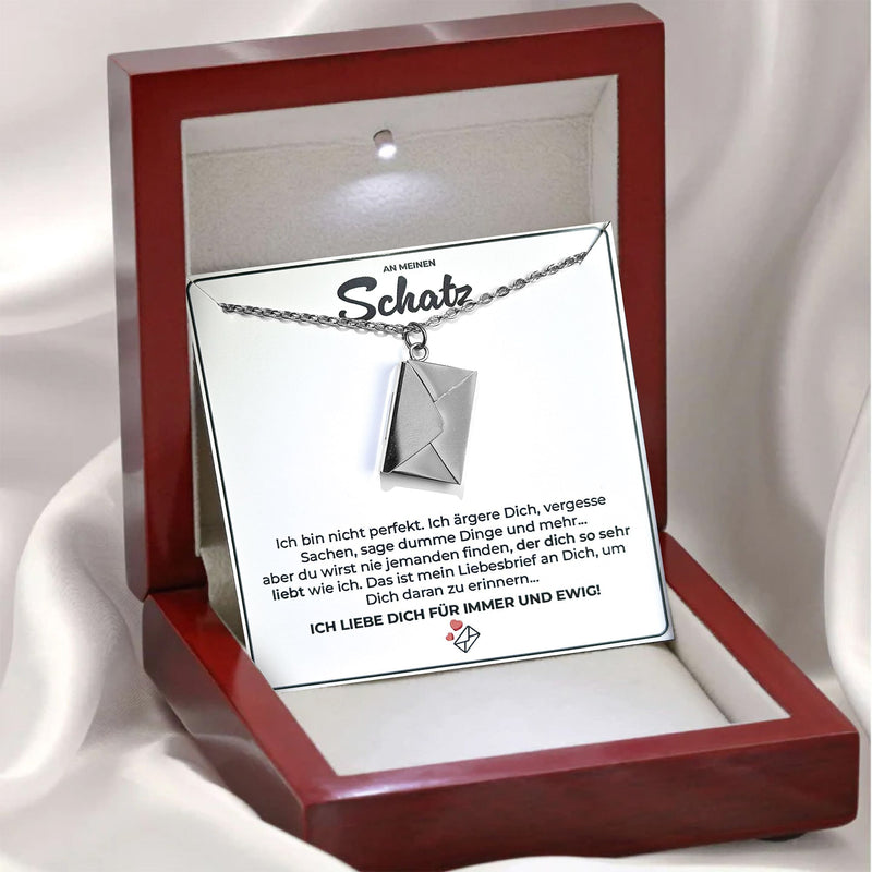 Liebesbrief-Halskette als Geschenkset mit Box