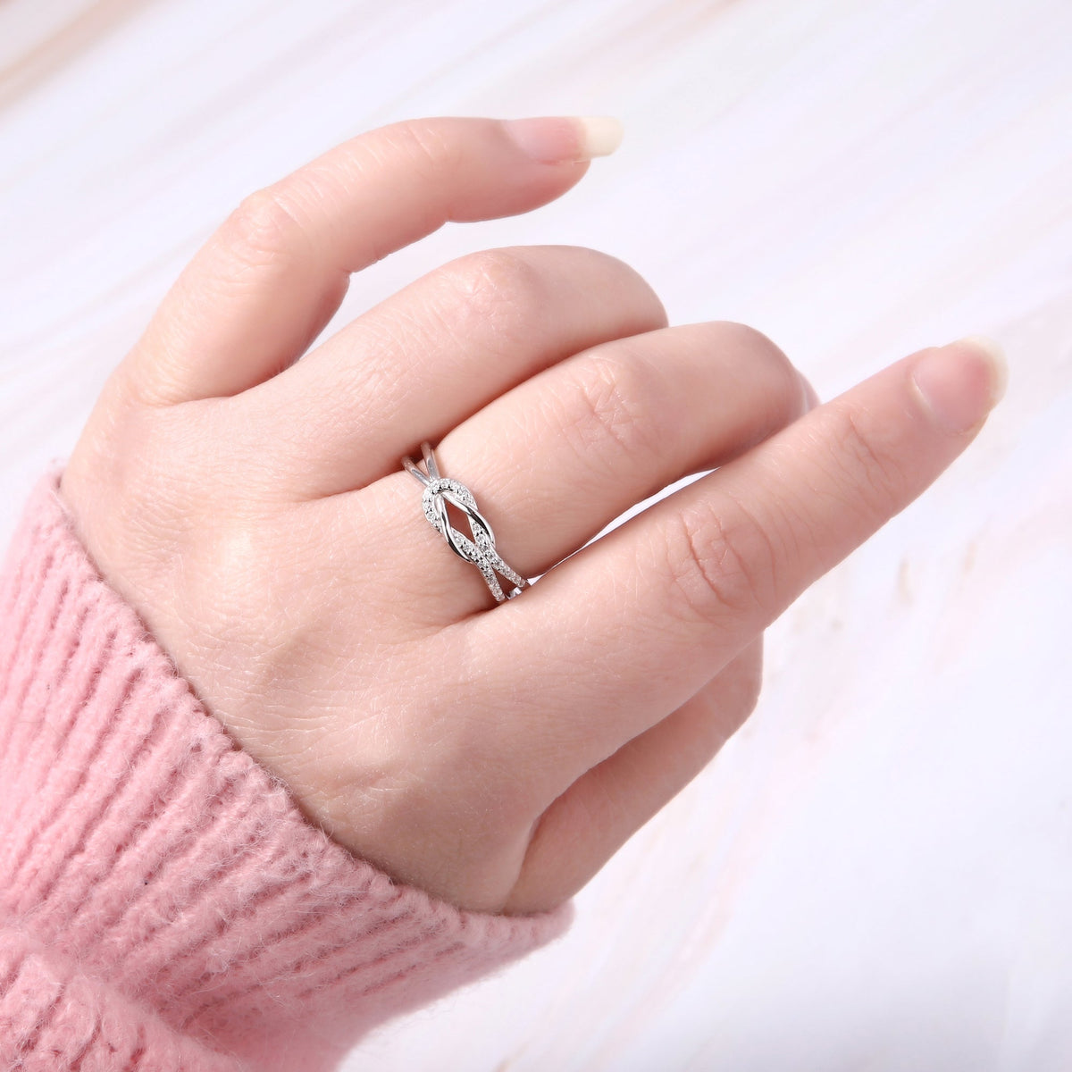 Liebesknoten-Ring für Mutter und Tochter im Set - Liebesketten