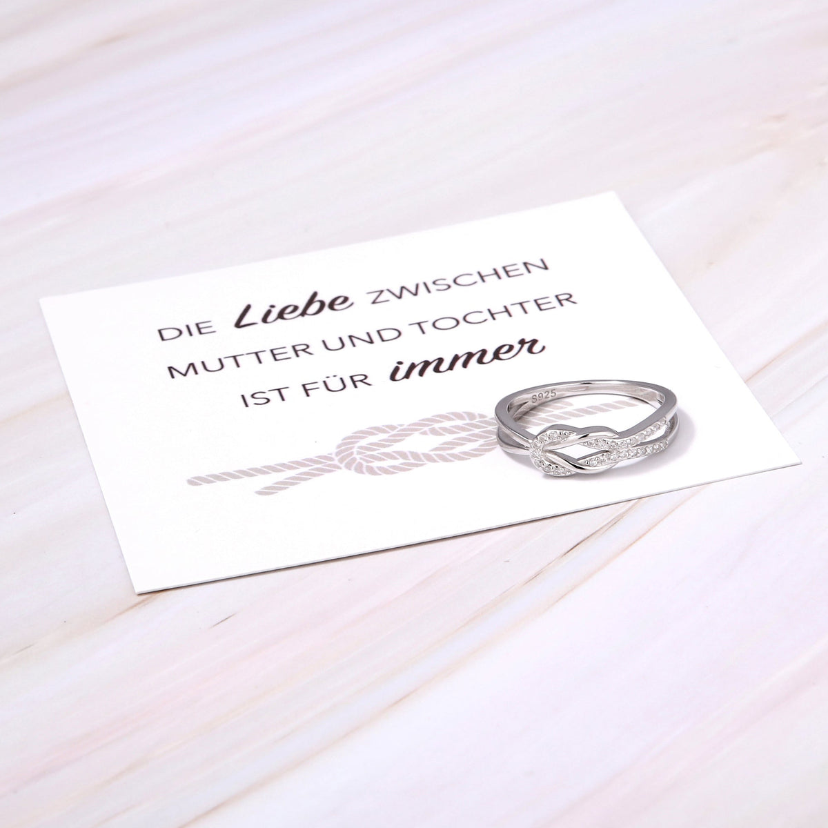 Liebesknoten-Ring für Mutter und Tochter im Set - Liebesketten