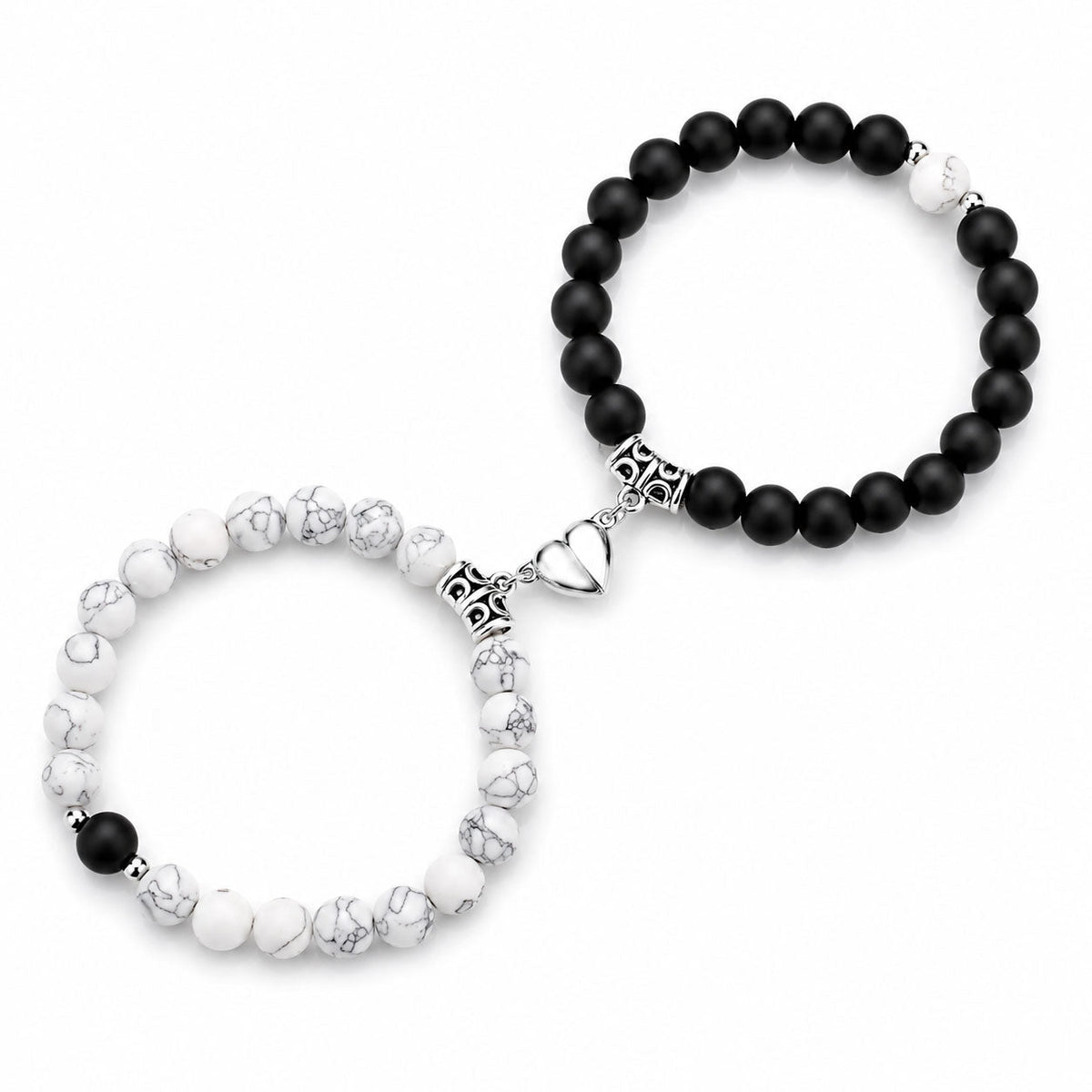 Magnetische Natursteinarmbänder für Paare im Set - Liebesketten