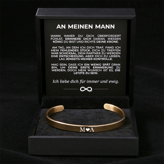 Massiver Armreif mit Gravur an meinen lieben Mann - Liebesketten